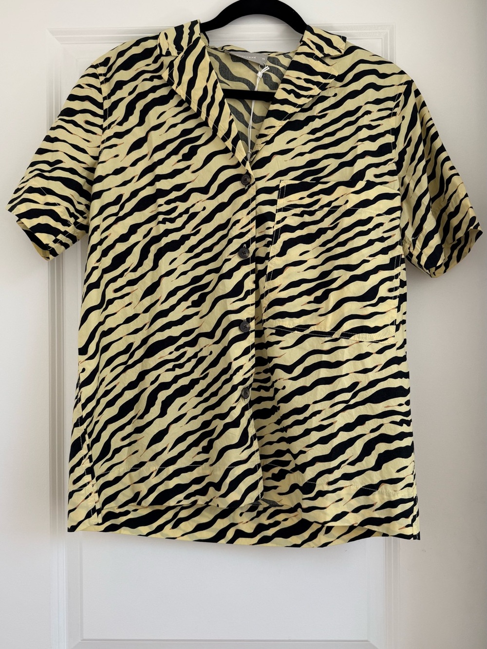 Everlane Black & Cream Zebra Print Button-Down